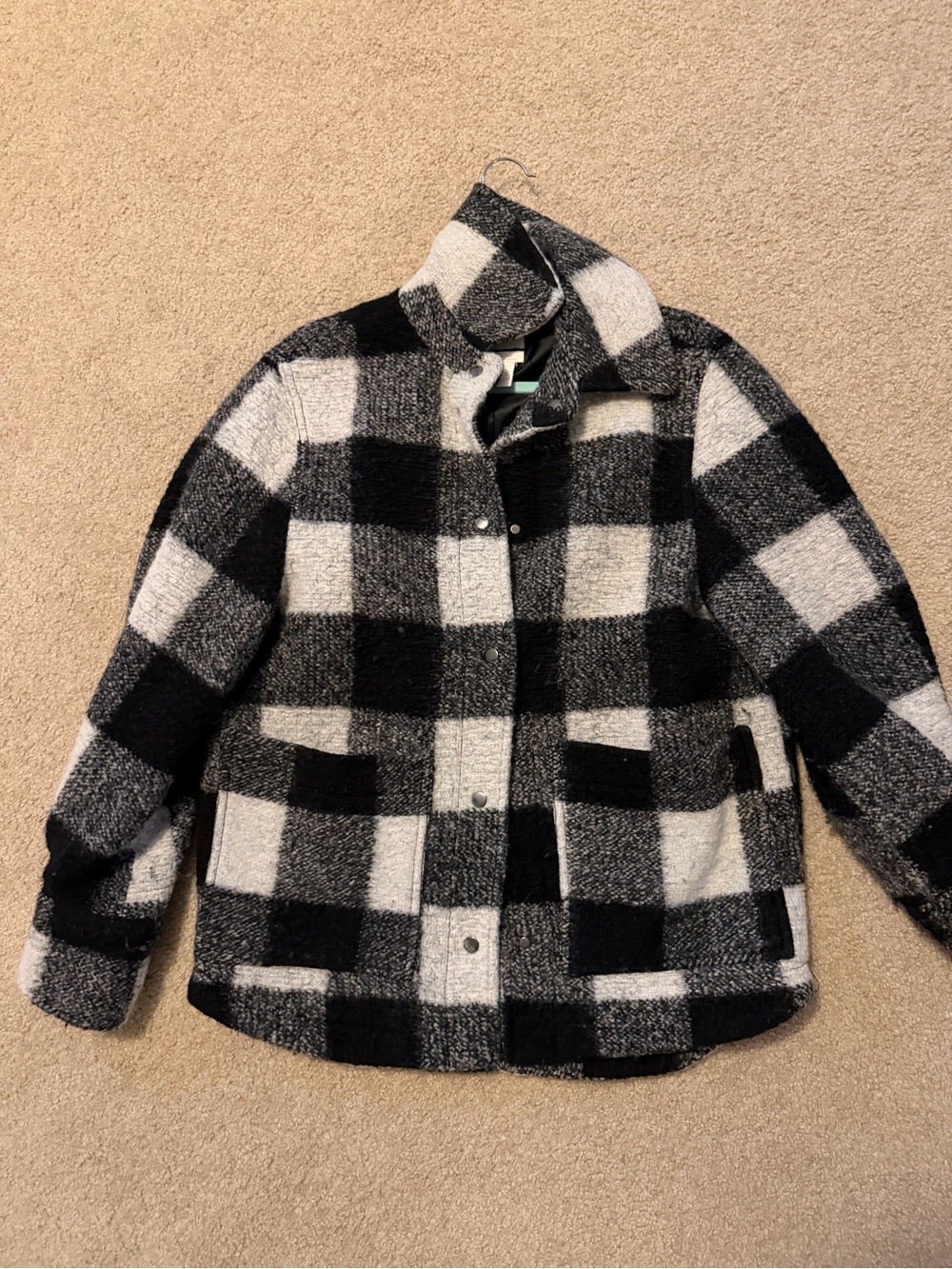 Women’s Black and White oversized flannel jacket